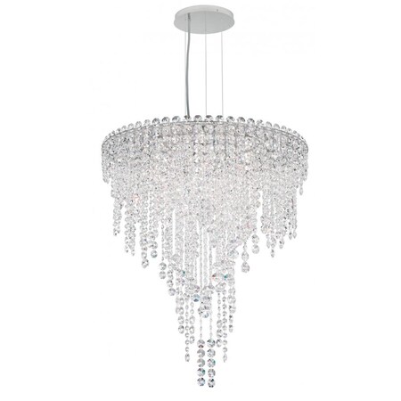 Schonbek Chantant 6 Light 110V Pendant in Stainless Steel with Clear Heritage C CH2412N-401H